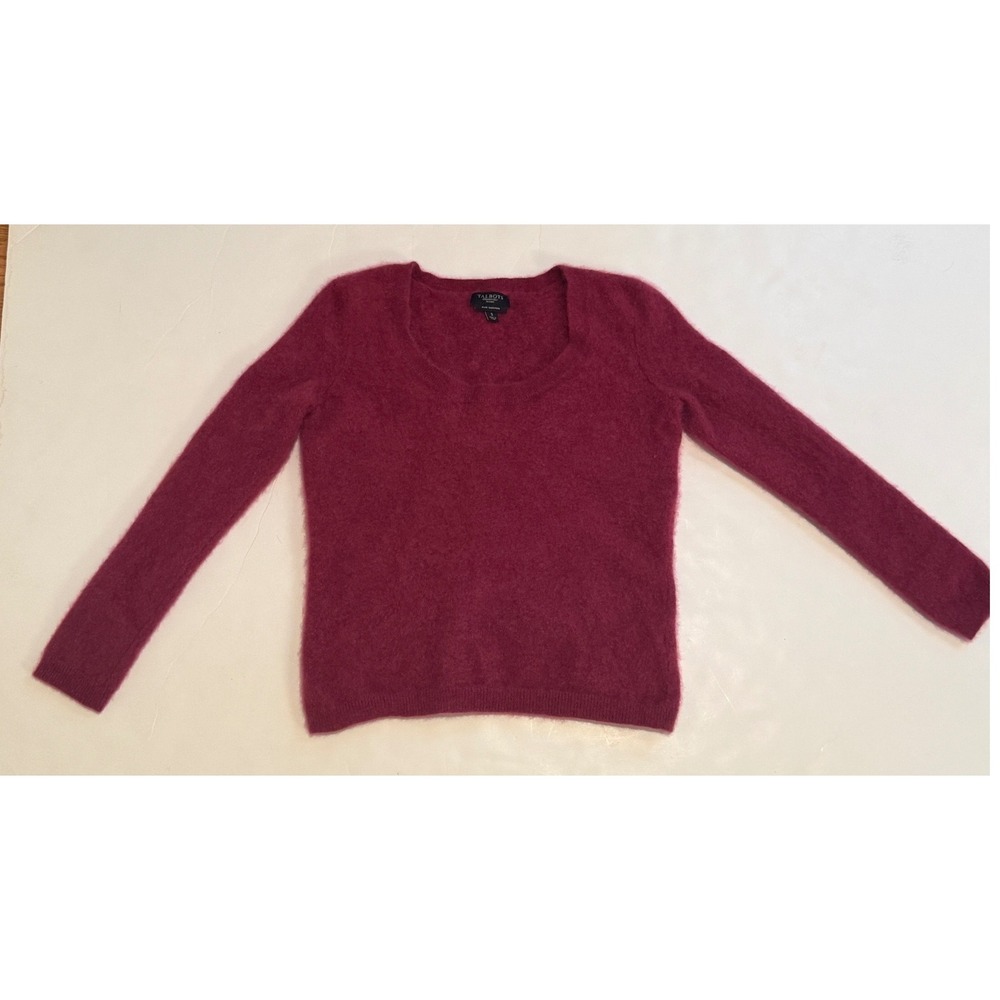 Talbots Petites Pure Cashmere Scoop Neck Sweater Berry Pink Small P